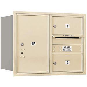 SALSBURY INDUSTRIES 3706D-02SRP Horizontal Mailbox Private 3 Door Sandstone Rl 23-1/2 Inch | AG3HVN 33LA84