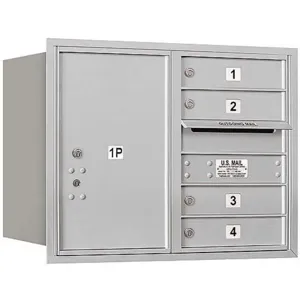 SALSBURY INDUSTRIES 3706D-04ARU Horizontal Mailbox Pl6 5 Door Aluminium Rl 23-1/2 Inch | AG3HWV 33LC25