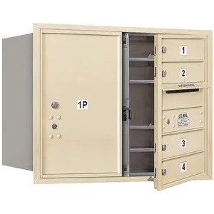 SALSBURY INDUSTRIES 3706D-04SFU Horizontal Mailbox Pl6 5 Door Sandstone Fl 23-1/2 Inch | AG3HWY 33LC28