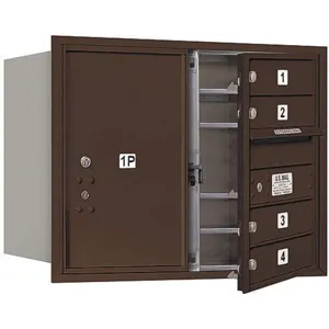 SALSBURY INDUSTRIES 3706D-04ZFP Horizontal Mailbox Mb1 5 Doors Bronze Fl 23-1/2 Inch | AG3JBZ 33LD90