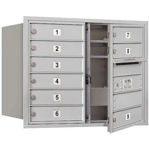 SALSBURY INDUSTRIES 3706D-09AFP Horizontal Mailbox Private 9 Doors Aluminium Fl 23-1/2 Inch | AG3JJV 33LF91