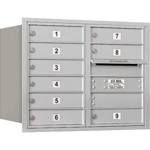 SALSBURY INDUSTRIES 3706D-09ARP Horizontal Mailbox Private 9 Doors Aluminium Rl 23-1/2 Inch | AG3JET 33LE71