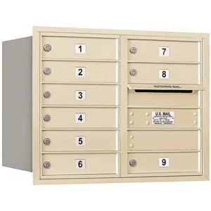 SALSBURY INDUSTRIES 3706D-09SRP Horizontal Mailbox Private 9 Doors Sandstone Rl 23-1/2 Inch | AG3JEZ 33LE77