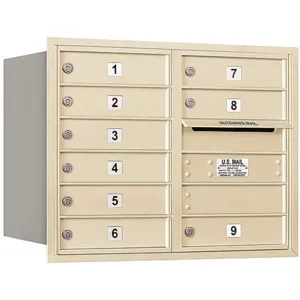 SALSBURY INDUSTRIES 3706D-09SRU Horizontal Mailbox Usps 9 Doors Sandstone Rl 23-1/2 Inch | AG3JFA 33LE78