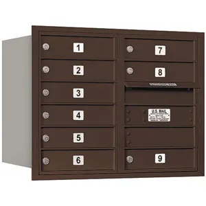 SALSBURY INDUSTRIES 3706D-09ZRU Horizontal Mailbox Usps 9 Doors Bronze Rl 23-1/2 Inch | AG3JFD 33LE81