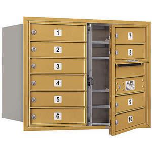 SALSBURY INDUSTRIES 3706D-10GFP Horizontal Mailbox Private 10 Doors Gold Fl 23-1/2 Inch | AG3JQL 33LH44