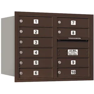 SALSBURY INDUSTRIES 3706D-10ZRU Horizontal Mailbox Usps 10 Doors Bronze Rl 23-1/2 Inch | AG3JMZ 33LG74