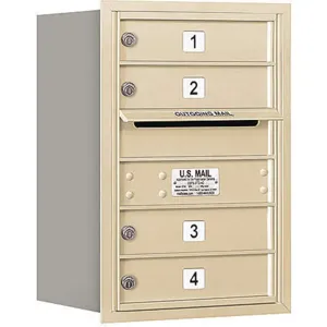 SALSBURY INDUSTRIES 3706S-04SRU Horizontal Mailbox Usps 4 Door Sandstone Rl 23-1/2 Inch | AG3HEG 33KW80