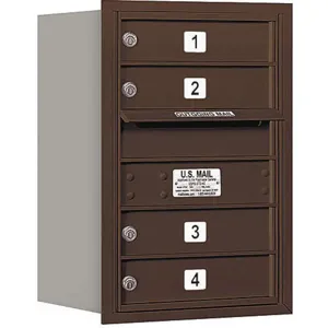 SALSBURY INDUSTRIES 3706S-04ZRP Horizontal Mailbox Private 4 Door Bronze Rl 23-1/2 Inch | AG3HEJ 33KW82