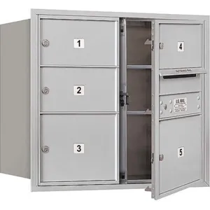 SALSBURY INDUSTRIES 3707D-05AFP Horizontal Mailbox Private 5 Door Aluminium Fl 27 Inch | AG3JGK 33LF11