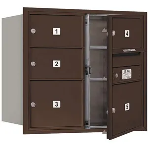 SALSBURY INDUSTRIES 3707D-05ZFP Horizontal Mailbox Private 5 Door Bronze Front Loading 27 Inch | AH3TAZ 33LF14