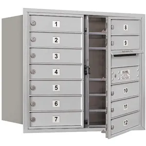 SALSBURY INDUSTRIES 3707D-12AFU Horizontal Mailbox Usps 12 Doors Aluminium Fl 27 Inch | AG3JXY 33LK25