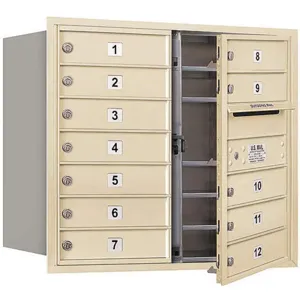 SALSBURY INDUSTRIES 3707D-12SFP Horizontal Mailbox Private 12 Doors Sandstone Fl 27 Inch | AG3KBL 33LK79