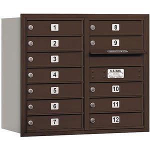 SALSBURY INDUSTRIES 3707D-12ZRU Horizontal Mailbox Usps 12 Doors Bronze Rl 27 Inch | AG3JYK 33LK36