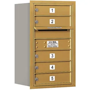 SALSBURY INDUSTRIES 3707S-05GRP Horizontal Mailbox Mb1 5dr Gold Rl 27 Inch | AG3HHX 33KX80