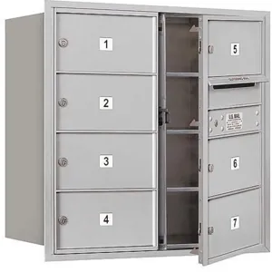 SALSBURY INDUSTRIES 3708D-07AFP Horizontal Mailbox Private 7 Door Aluminium Fl 30-1/2 Inch | AG3JVG 33LJ62