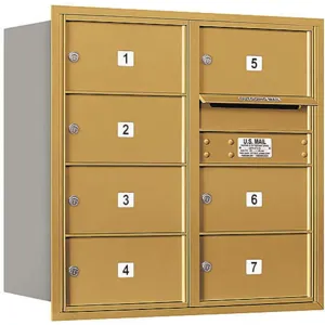 SALSBURY INDUSTRIES 3708D-07GRU Horizontal Mailbox Usps 7 Door Gold Rl 30-1/2 Inch | AG3JTD 33LH96