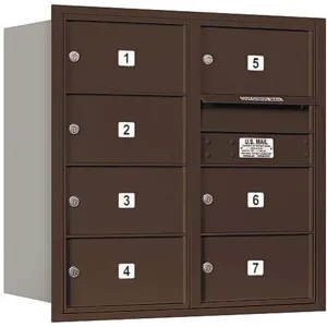 SALSBURY INDUSTRIES 3708D-07ZRU Horizontal Mailbox Usps 7 Door Bronze Rl 30-1/2 Inch | AG3JTK 33LJ03