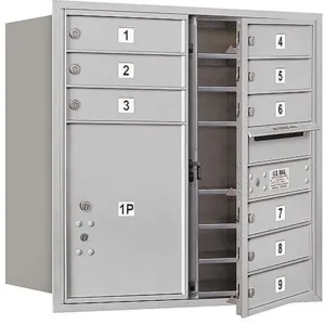 SALSBURY INDUSTRIES 3708D-09AFP Horizontal Mailbox Private 10 Door Aluminium Front Loading 30-1/2 Inch | AH3TDZ 33LL63