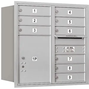 SALSBURY INDUSTRIES 3708D-09ARP Horizontal Mailbox Private 10 Doors Aluminium Rl 30-1/2 Inch | AG3KBE 33LK73