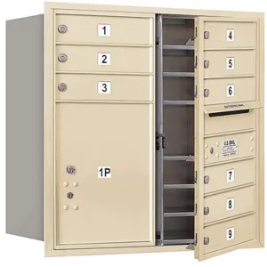 SALSBURY INDUSTRIES 3708D-09SFU Horizontal Mailbox Usps 10 Doors Sandstone Fl 30-1/2 Inch | AG3JYQ 33LK41