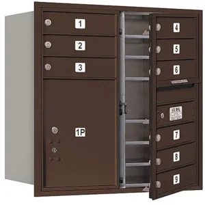 SALSBURY INDUSTRIES 3708D-09ZFP Horizontal Mailbox Private 10 Doors Bronze Fl 30-1/2 Inch | AG3KFD 33LL66