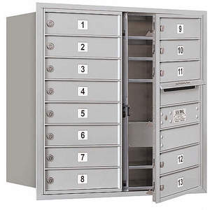 SALSBURY INDUSTRIES 3708D-13AFU Horizontal Mailbox Usps 13 Doors Aluminium Fl 30-1/2 Inch | AG3KFE 33LL67