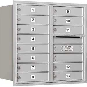 SALSBURY INDUSTRIES 3708D-13ARU Horizontal Mailbox Usps 13 Doors Aluminium Rl 30-1/2 Inch | AG3KFG 33LL69