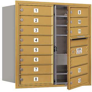 SALSBURY INDUSTRIES 3708D-13GFP Horizontal Mailbox Private 13 Doors Gold Fl 30-1/2 Inch | AG3KGJ 33LL98
