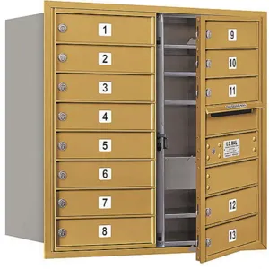 SALSBURY INDUSTRIES 3708D-13GFU Horizontal Mailbox Usps 13 Doors Gold Fl 30-1/2 Inch | AG3KFH 33LL70