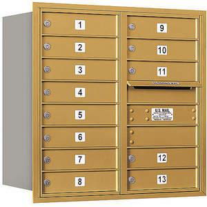 SALSBURY INDUSTRIES 3708D-13GRP Horizontal Mailbox Private 13 Doors Gold Rl 30-1/2 Inch | AG3KFJ 33LL71