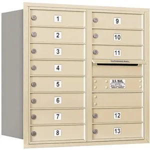 SALSBURY INDUSTRIES 3708D-13SRU Horizontal Mailbox Usps 13 Doors Sandstone Rl 30-1/2 Inch | AG3KFN 33LL75