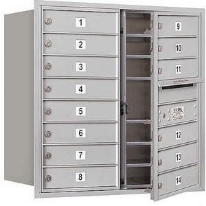 SALSBURY INDUSTRIES 3708D-14AFU Horizontal Mailbox Usps 14 Doors Aluminium Fl 30-1/2 Inch | AG3KKU 33LM82