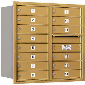 SALSBURY INDUSTRIES 3708D-14GRU Horizontal Mailbox Usps 14 Doors Gold Rl 30-1/2 Inch | AG3KKZ 33LM87