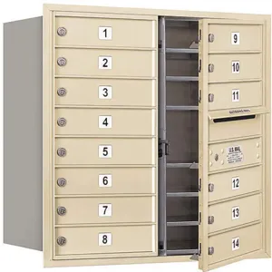 SALSBURY INDUSTRIES 3708D-14SFP Horizontal Mailbox Private 14 Doors Sandstone Fl 30-1/2 Inch | AG3KPD 33LN61