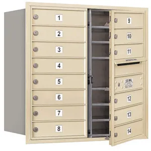 SALSBURY INDUSTRIES 3708D-14SFU Horizontal Mailbox Usps 14 Doors Sandstone Fl 30-1/2 Inch | AG3KLA 33LM88