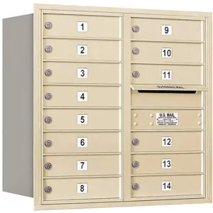 SALSBURY INDUSTRIES 3708D-14SRU Horizontal Mailbox Usps 14 Doors Sandstone Rl 30-1/2 Inch | AG3KLC 33LM90