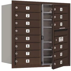 SALSBURY INDUSTRIES 3708D-14ZFU Horizontal Mailbox Usps 14 Doors Bronze Fl 30-1/2 Inch | AG3KLD 33LM91