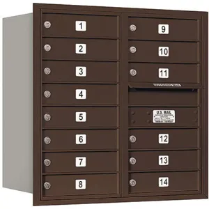 SALSBURY INDUSTRIES 3708D-14ZRU Horizontal Mailbox Usps 14 Doors Bronze Rl 30-1/2 Inch | AG3KLF 33LM93