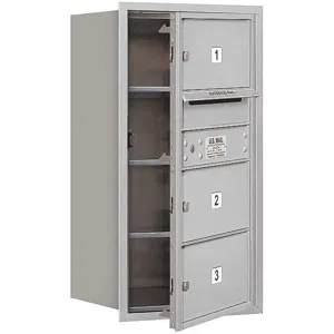 SALSBURY INDUSTRIES 3708S-03AFP Horizontal Mailbox Private 3 Door Aluminium Fl 30-1/2 Inch | AG3HKG 33KY14