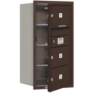 SALSBURY INDUSTRIES 3708S-03ZFP Horizontal Mailbox Private 3 Door Bronze Fl 30-1/2 Inch | AG3HKK 33KY17