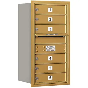 SALSBURY INDUSTRIES 3708S-06GRP Horizontal Mailbox Private 6 Door Gold Rl 30-1/2 Inch | AG3HNF 33KZ15