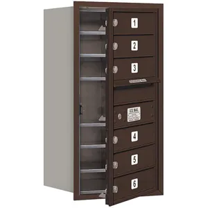 SALSBURY INDUSTRIES 3708S-06ZFP Horizontal Mailbox Private 6 Door Bronze Fl 30-1/2 Inch | AG3HRD 33KZ99