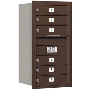 SALSBURY INDUSTRIES 3708S-06ZRP Horizontal Mailbox Private 6 Door Bronze Rl 30-1/2 Inch | AG3HNL 33KZ21