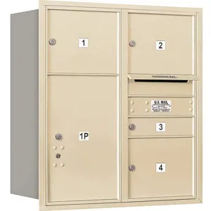 SALSBURY INDUSTRIES 3709D-04SRU Horizontal Mailbox Usps 5 Door Sandstone Rl 34 Inch | AG3JQZ 33LH56