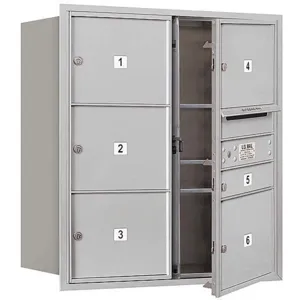 SALSBURY INDUSTRIES 3709D-06AFP Horizontal Mailbox Private 6 Door Aluminium Fl 34 Inch | AG3JWV 33LJ98