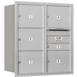 SALSBURY INDUSTRIES 3709D-06ARP Horizontal Mailbox Private 6 Door Aluminium Rl 34 Inch | AG3JTU 33LJ15