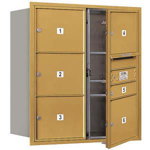 SALSBURY INDUSTRIES 3709D-06GFP Horizontal Mailbox Private 6 Door Gold Fl 34 Inch | AG3JWW 33LJ99