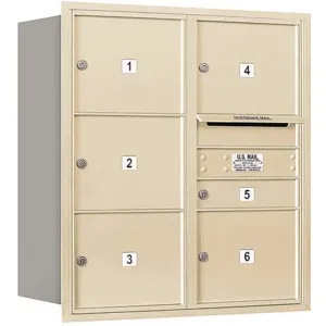 SALSBURY INDUSTRIES 3709D-06SRP Horizontal Mailbox Private 6 Door Sandstone Rl 34 Inch | AG3JUA 33LJ21