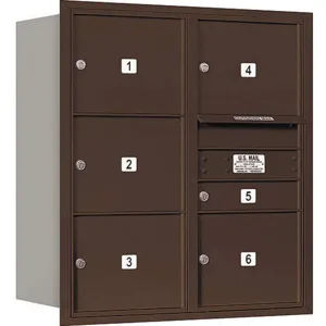 SALSBURY INDUSTRIES 3709D-06ZRU Horizontal Mailbox Usps 6 Door Bronze Rl 34 Inch | AG3JUE 33LJ25